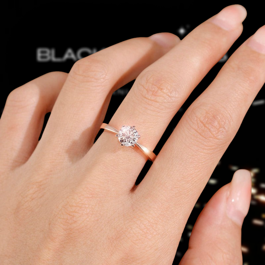 14k Rose Gold 0.8 Ct Lab Grown Diamond Solitaire Engagement Ring