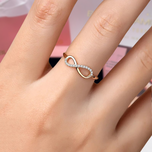18k Yellow Gold Moissanite Diamond Infinity Engagement Ring