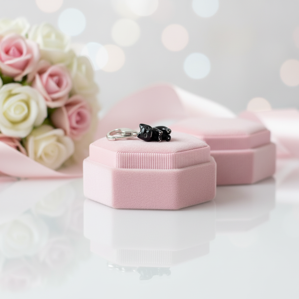 Black Cat Enamel Charm Pendant-Black Diamonds New York