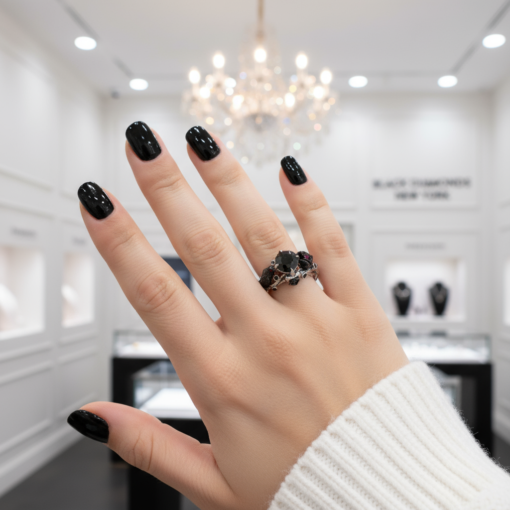 Black Crow- 1.25 Carat Diamond Gothic Wedding Ring-Black Diamonds New York