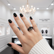 Black Crow- 1.25 Carat Diamond Gothic Wedding Ring-Black Diamonds New York