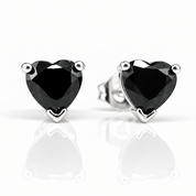 Black Devil Heart Stud Earrings-Black Diamonds New York