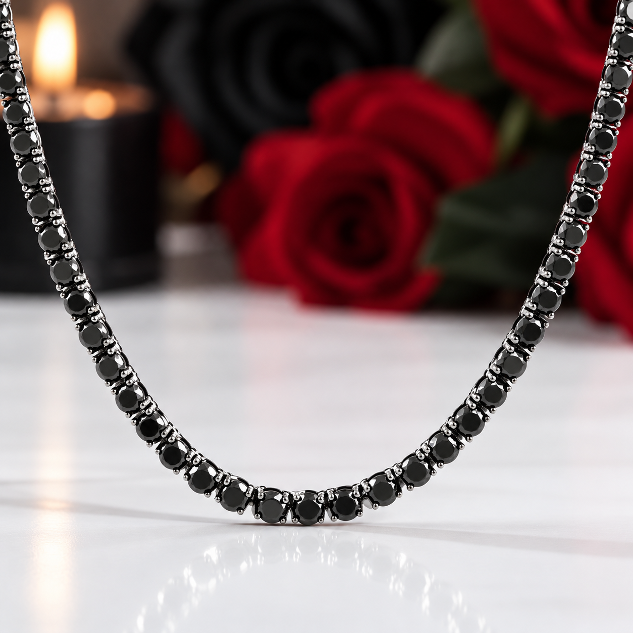 Black Diamond Option Tennis Necklace-Black Diamonds New York