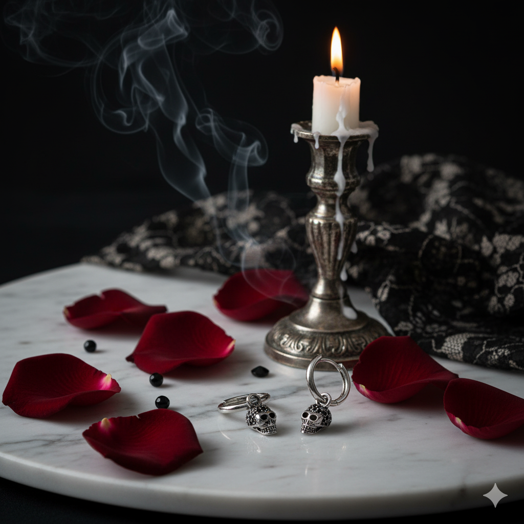 Black Diamond Option Pave Skull Hoop Earrings-Black Diamonds New York