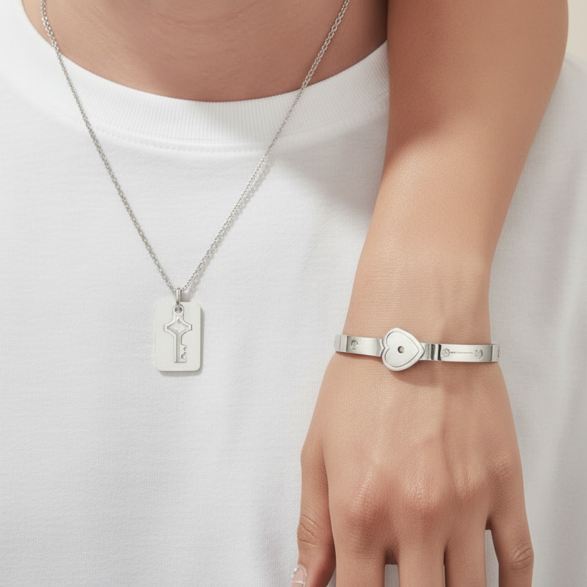 Couple's Matching Romantic Bracelet with Diamond-Black Diamonds New York