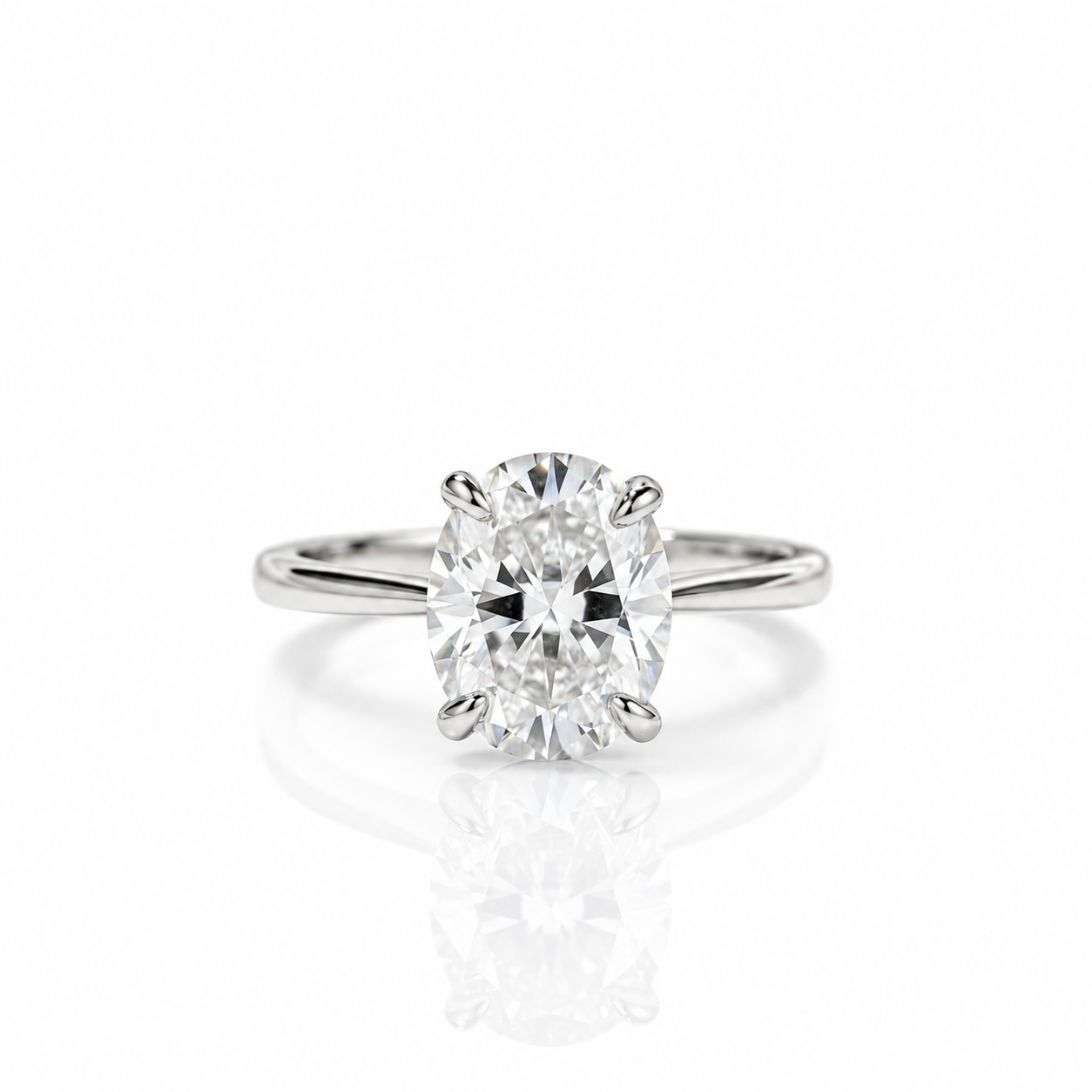 10k Solid Gold Oval Diamond Option Engagement Ring-Black Diamonds New York