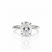 10k Solid Gold Oval Diamond Option Engagement Ring-Black Diamonds New York