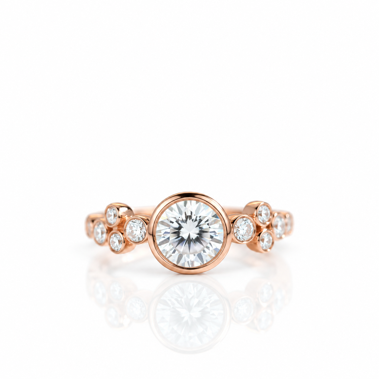 14k White Gold Diamond Option Engagement Ring-Black Diamonds New York
