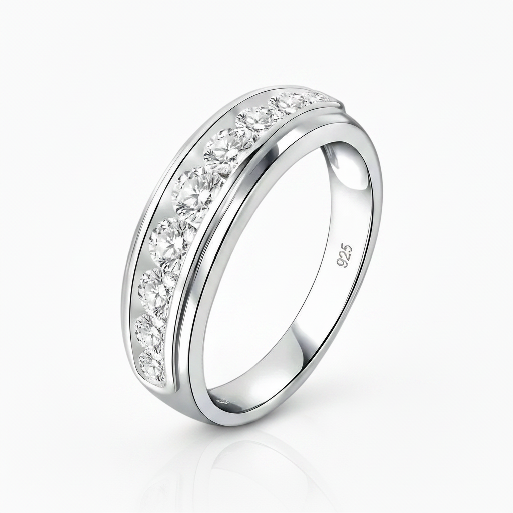 Elegant Round Cut Diamond Option Eternity Wedding Band-Black Diamonds New York