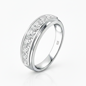 Elegant Round Cut Diamond Option Eternity Wedding Band-Black Diamonds New York