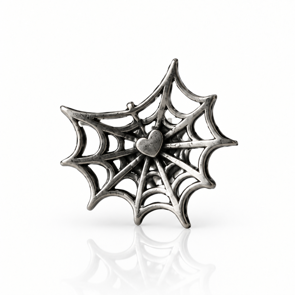 Gothic Option Retro Spider Web Stud Earrings-Black Diamonds New York