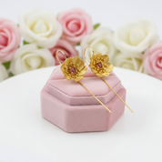 Blooming Anemone Flower Dangle Earrings-Black Diamonds New York