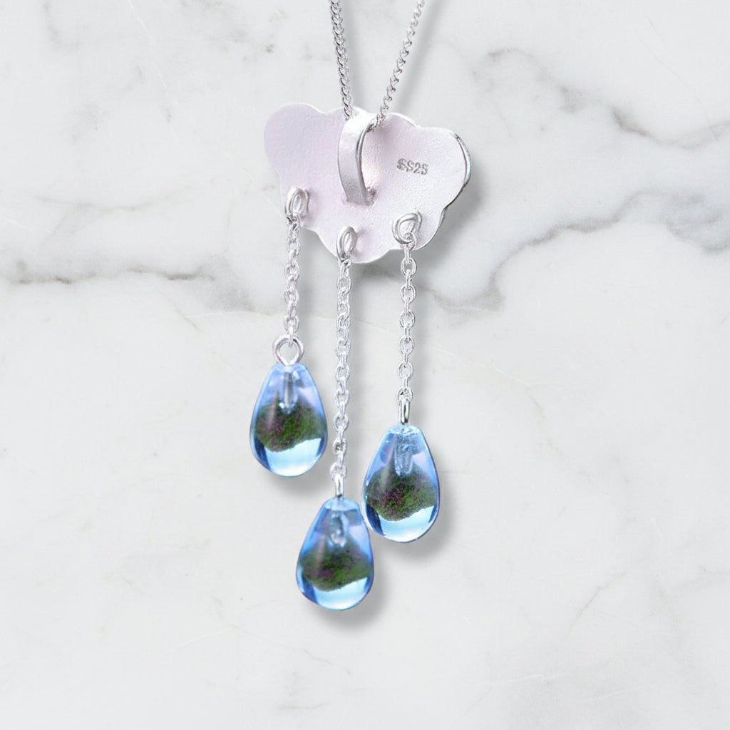 Ethnic Cloud Long Tassel Pendant-Black Diamonds New York