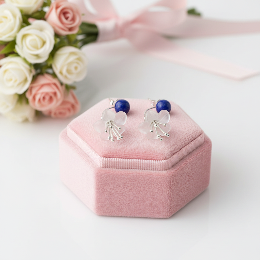 Fresh Flower Drop Earrings-Black Diamonds New York