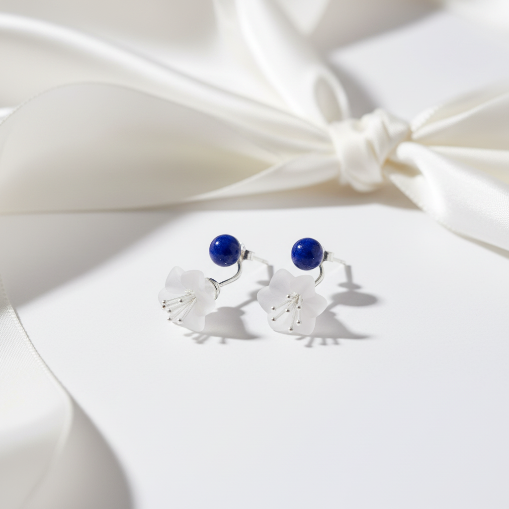 Fresh Flower Drop Earrings-Black Diamonds New York