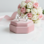 Luxury Osmanthus Flower Stud Earrings-Black Diamonds New York