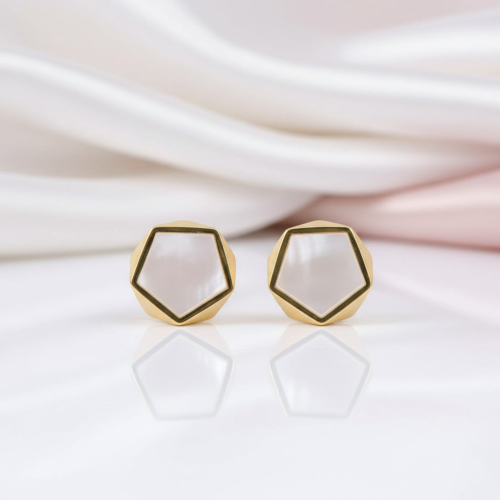 North European Option Geometric Angles Stud Earrings-Black Diamonds New York