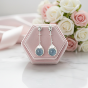 Elegant Lotus Buds Dangle Earrings-Black Diamonds New York