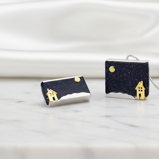 Hometown under the Stars Drop Earrings-Black Diamonds New York