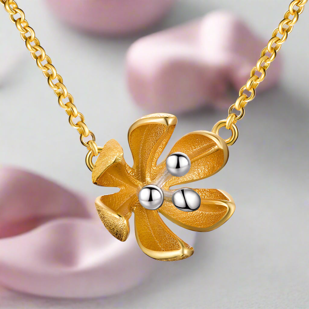 Fresh Blooming Flower Necklace-Black Diamonds New York