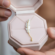 Vintage Long Goose Feather Necklace-Black Diamonds New York