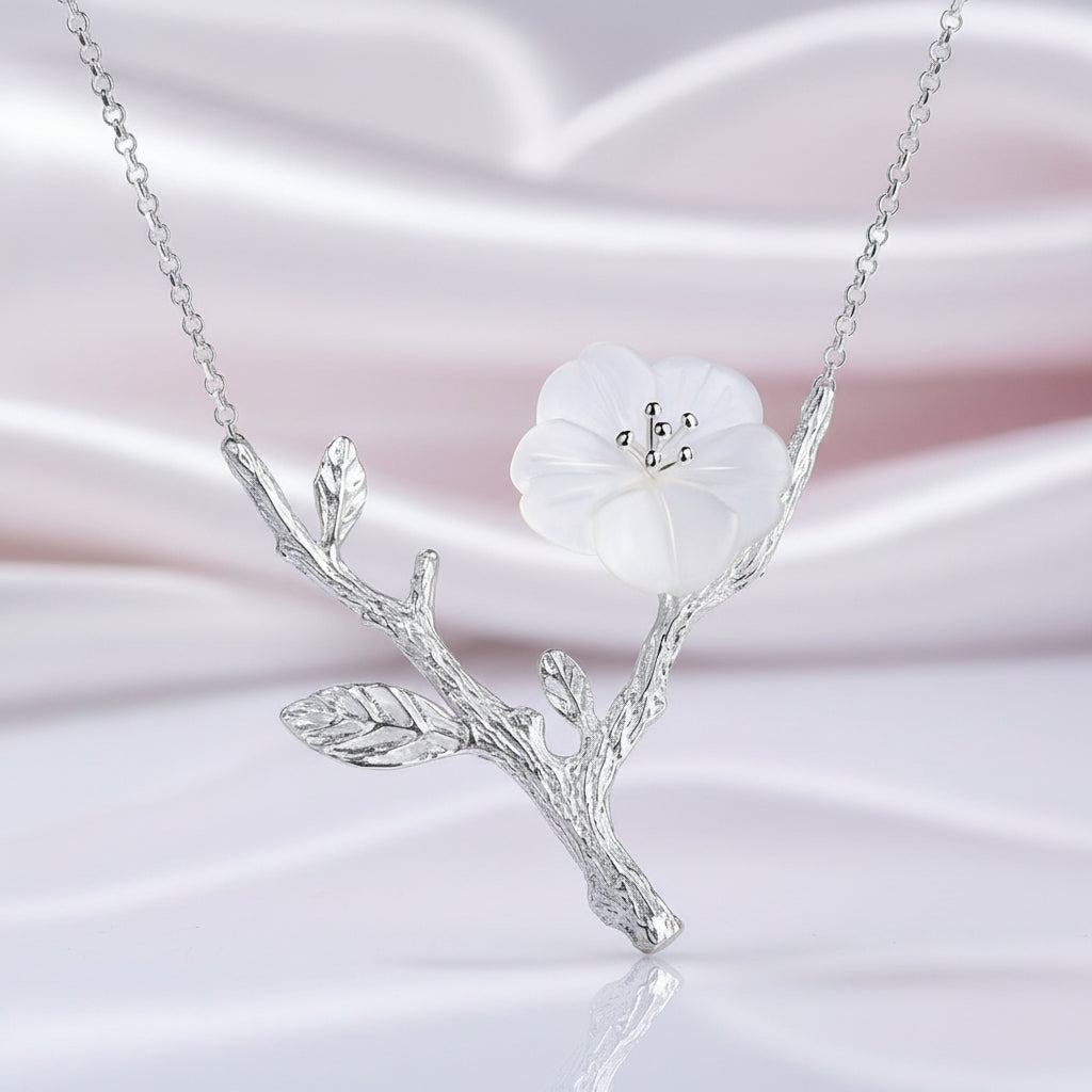Delicate Flower in the Rain Necklace-Black Diamonds New York