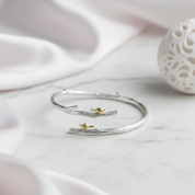 Birds on Black Branch Adjustable Bangle-Black Diamonds New York