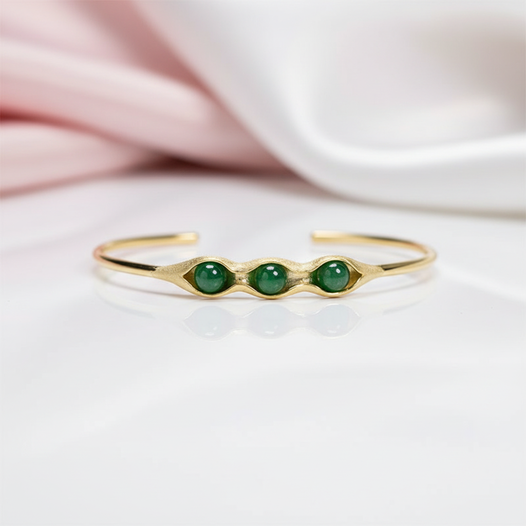 Pea Pods Design Bangle-Black Diamonds New York