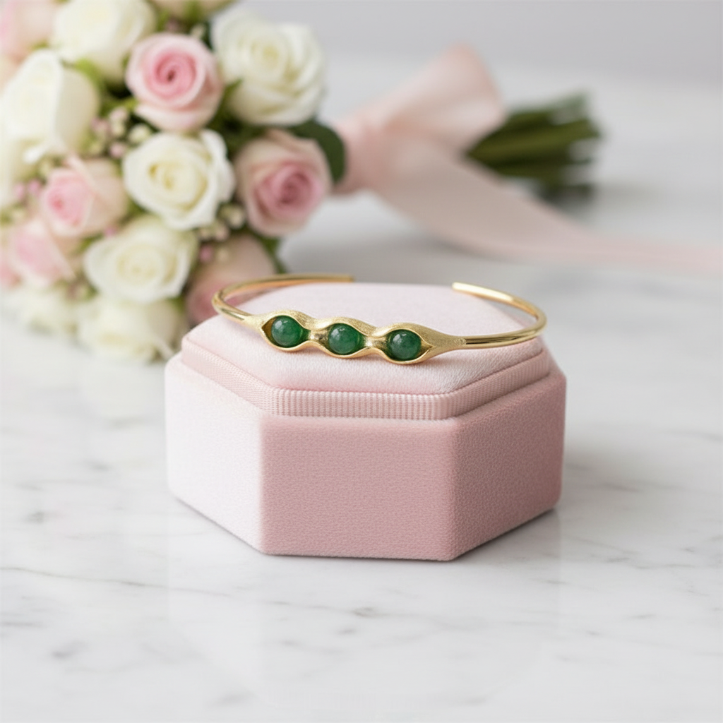 Pea Pods Design Bangle-Black Diamonds New York