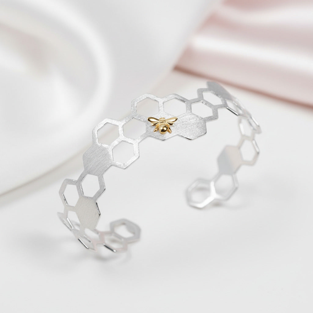Honeycomb Home Guard Bangle-Black Diamonds New York