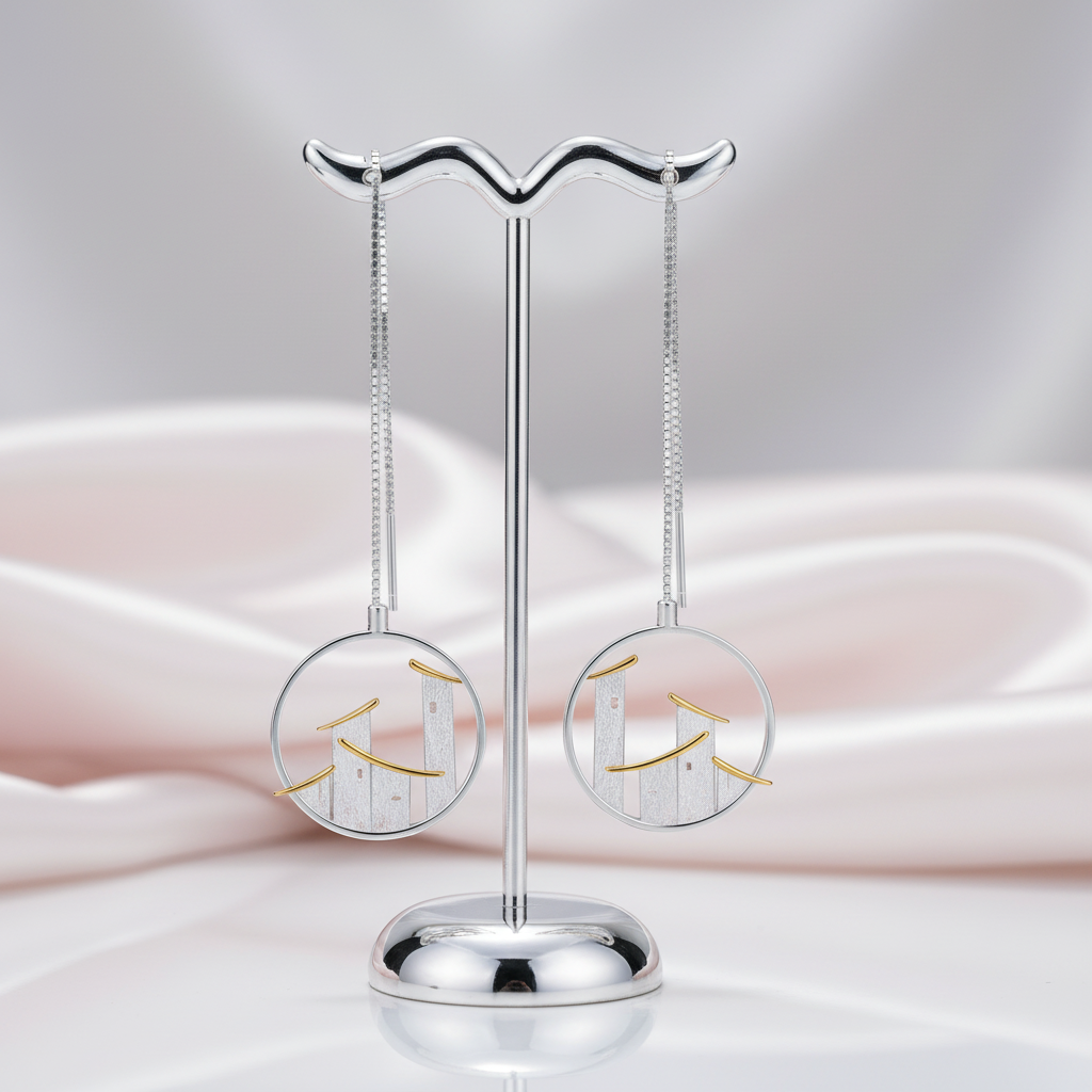 Jiangnan Town Dangle Earrings-Black Diamonds New York