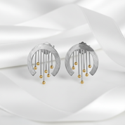 Vintage Curtain Stud Earrings-Black Diamonds New York