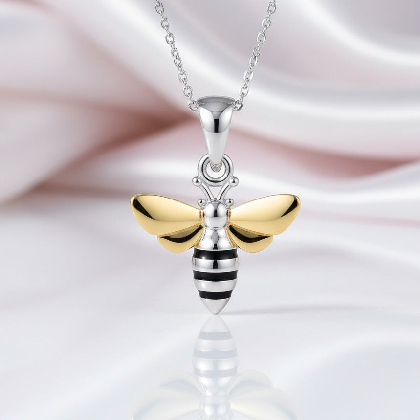 Lovely Charm Honey Bee Pendant-Black Diamonds New York