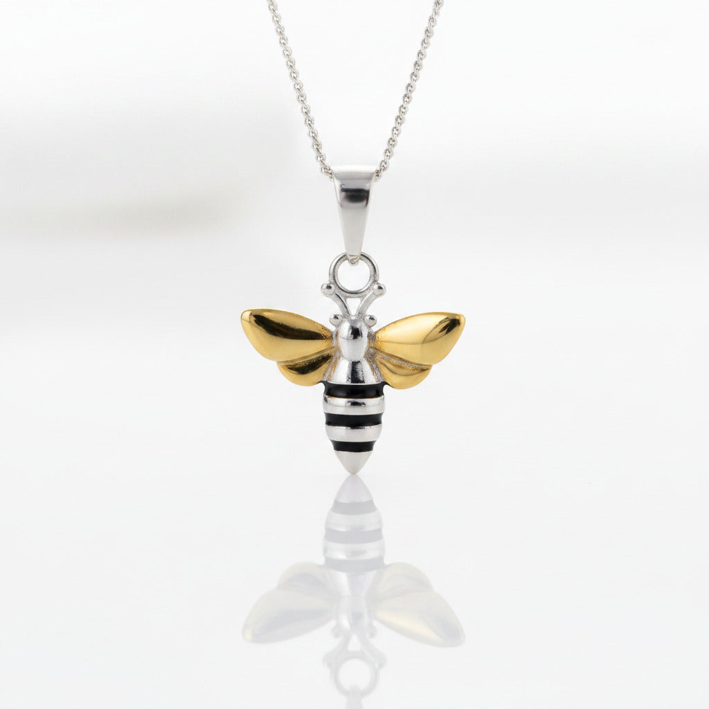 Lovely Charm Honey Bee Pendant-Black Diamonds New York