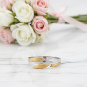 Minimalist Leaves Ring-Black Diamonds New York