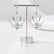 Sky Blue Topaz Spider Vintage Drop Earrings-Black Diamonds New York