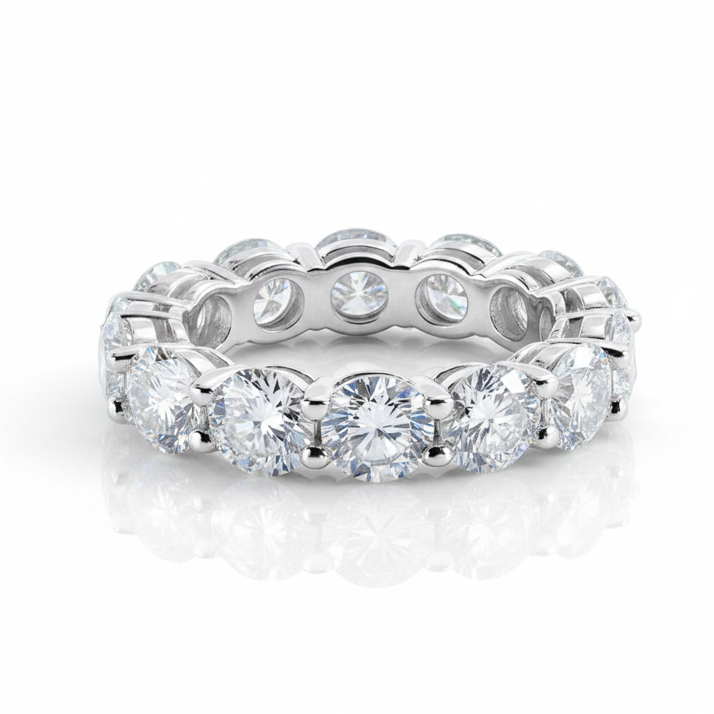 7.0 Ct 5mm Round Cut Full Eternity Diamond Option Wedding Band-Black Diamonds New York