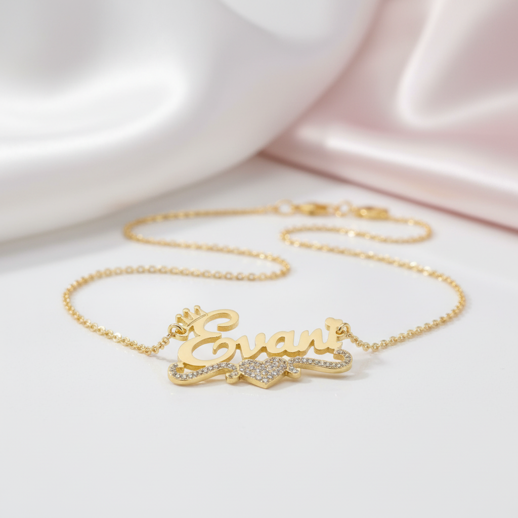 Full of Love Custom Name Diamond Option Necklace-Black Diamonds New York