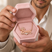Full of Love Custom Name Diamond Option Necklace-Black Diamonds New York