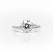 1.0 Ct Round Cut D Color Diamond Option Snowflake Engagement Ring-Black Diamonds New York