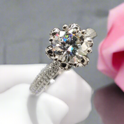 1.0 Ct Round Cut Diamond Snow Queen Engagement Ring-Black Diamonds New York