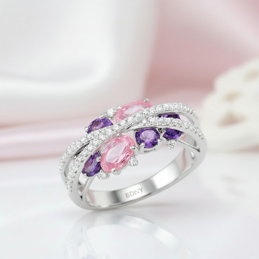 Amethyst & Diamond Option Jewelry Set-Black Diamonds New York
