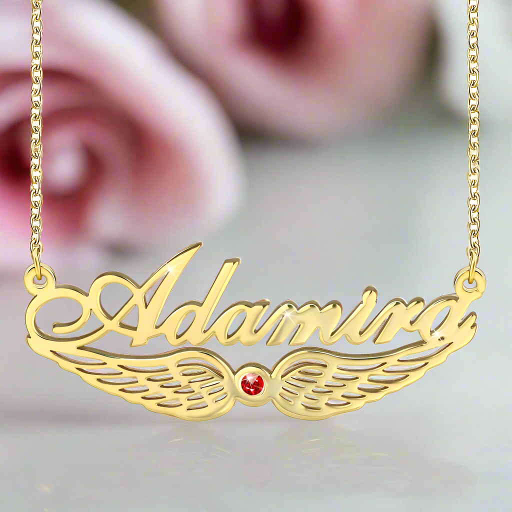 Custom Name Necklace Birthday Stone-Black Diamonds New York