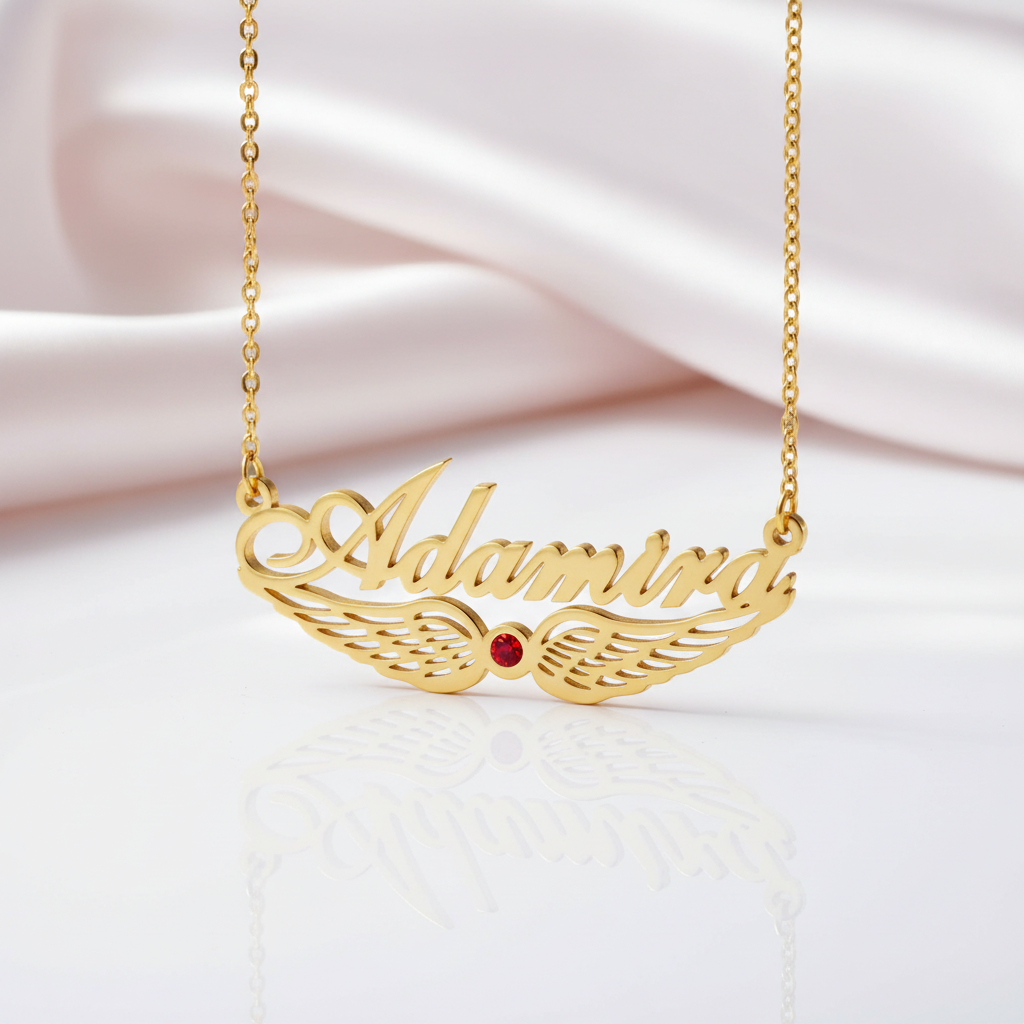 Custom Name Necklace Birthday Stone-Black Diamonds New York