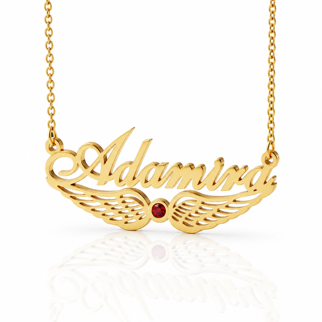 Custom Name Necklace Birthday Stone-Black Diamonds New York