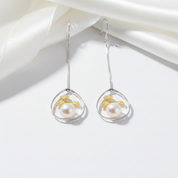 Pine Tree Plant Drop Earrings-Black Diamonds New York