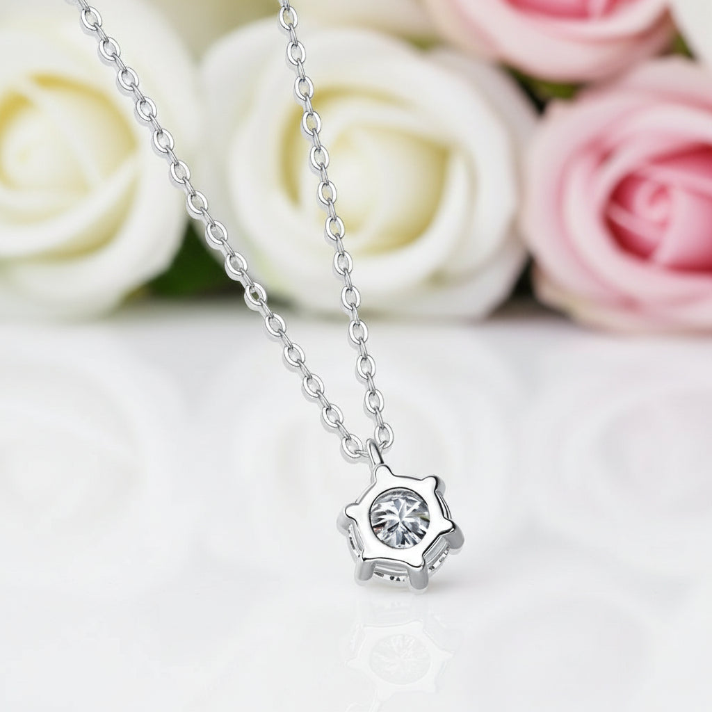 Simple Six-Claw 2.0 Ct Diamond Necklace-Black Diamonds New York