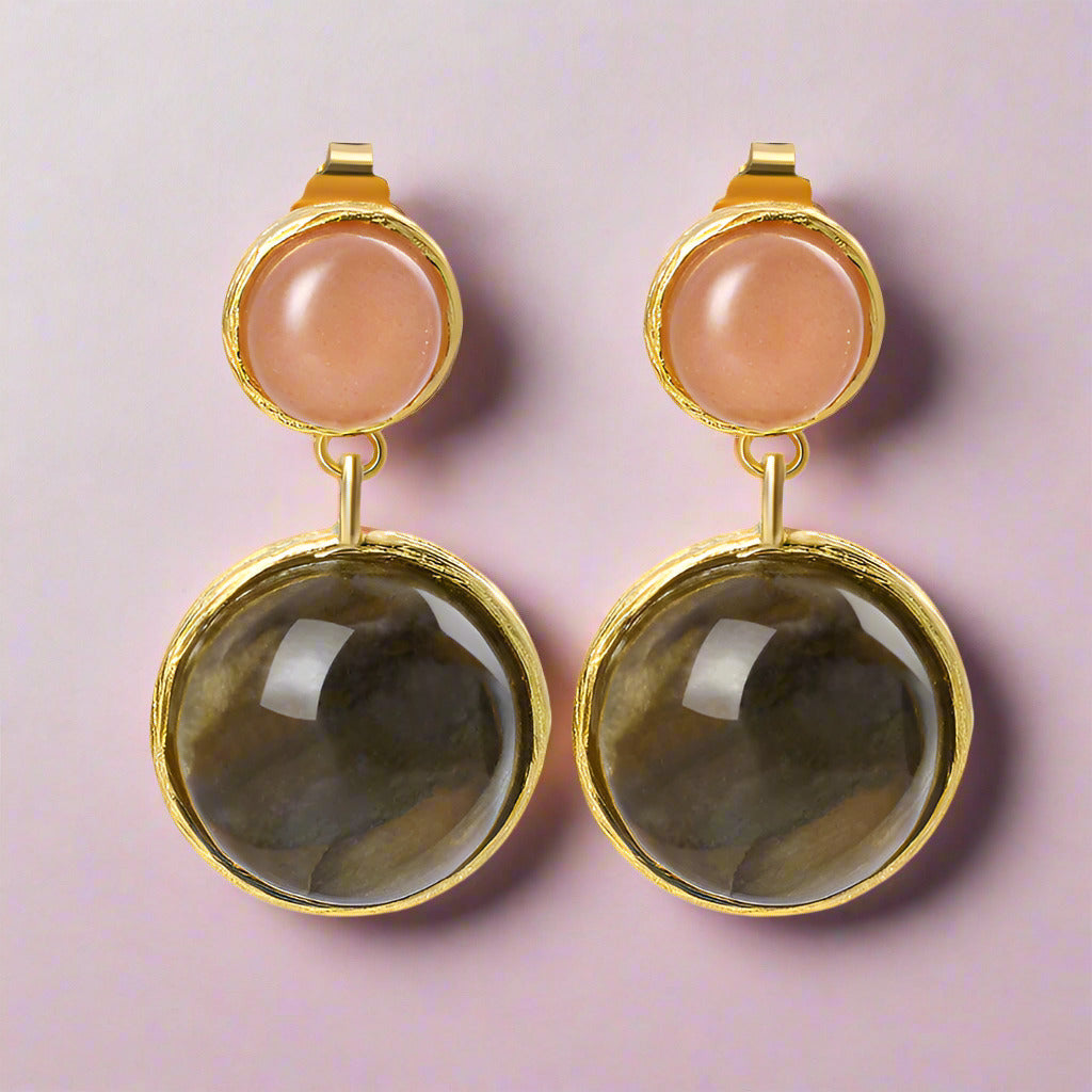 Mysterious Lake Round Dangle Earrings-Black Diamonds New York