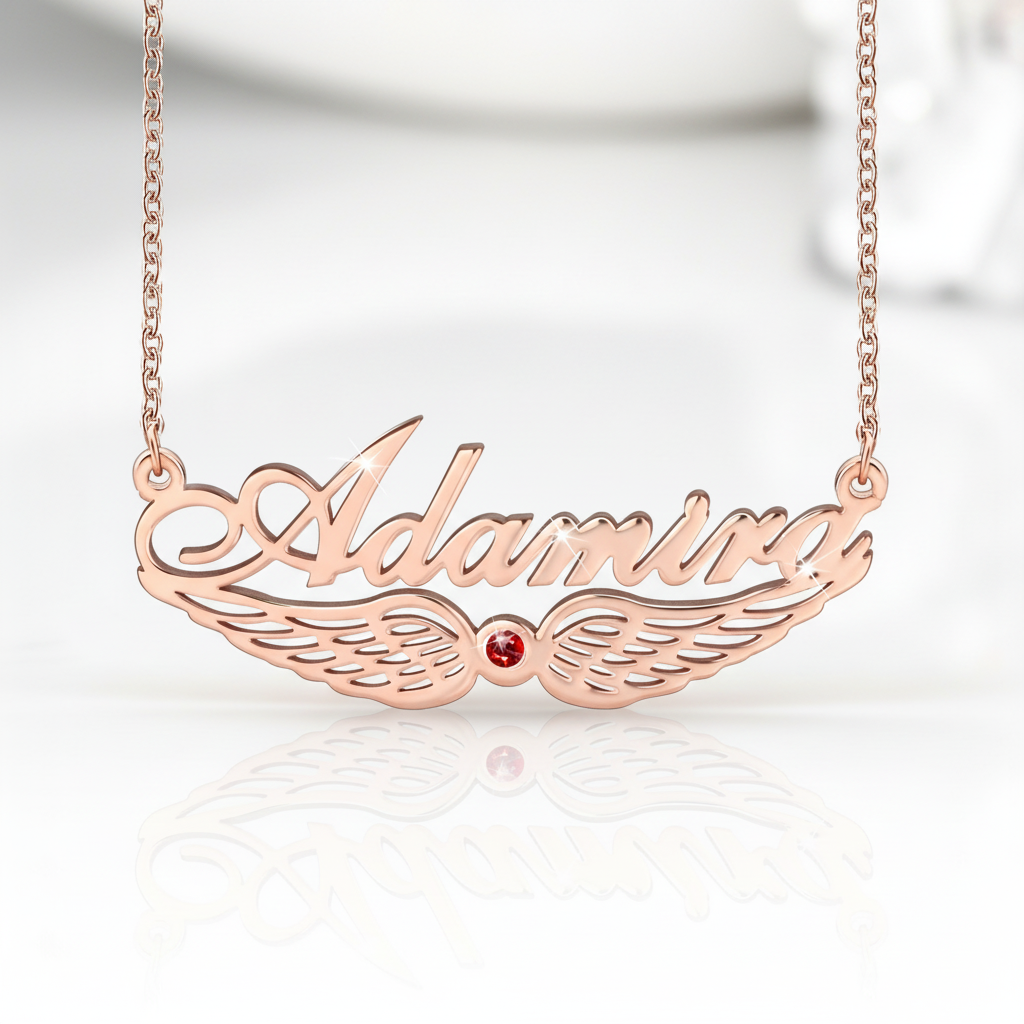 Custom Name Necklace Birthday Stone-Black Diamonds New York