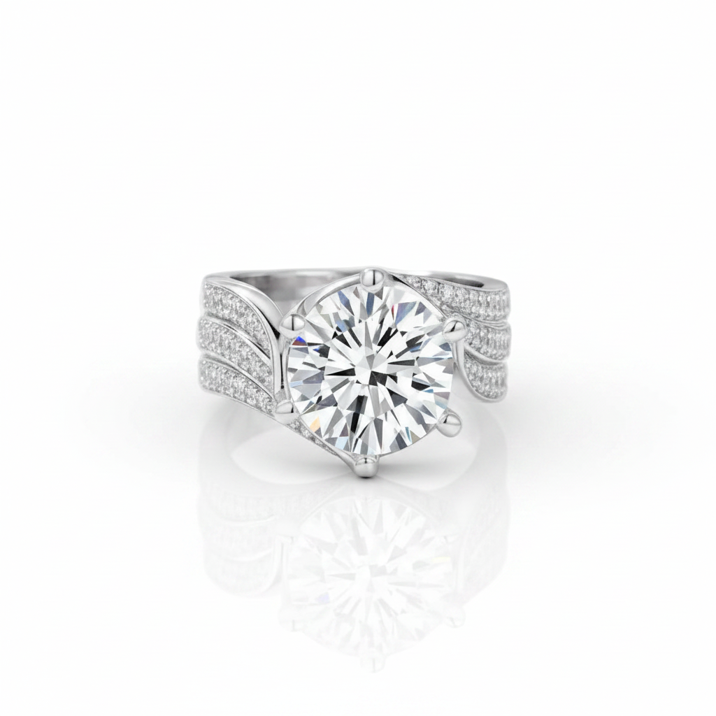 5.0 Ct Round Cut Diamond Option Wedding Ring-Black Diamonds New York